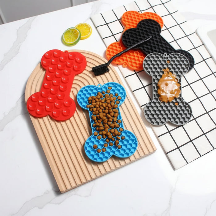 Bone Silicone Licking Dog Slow Food Mat